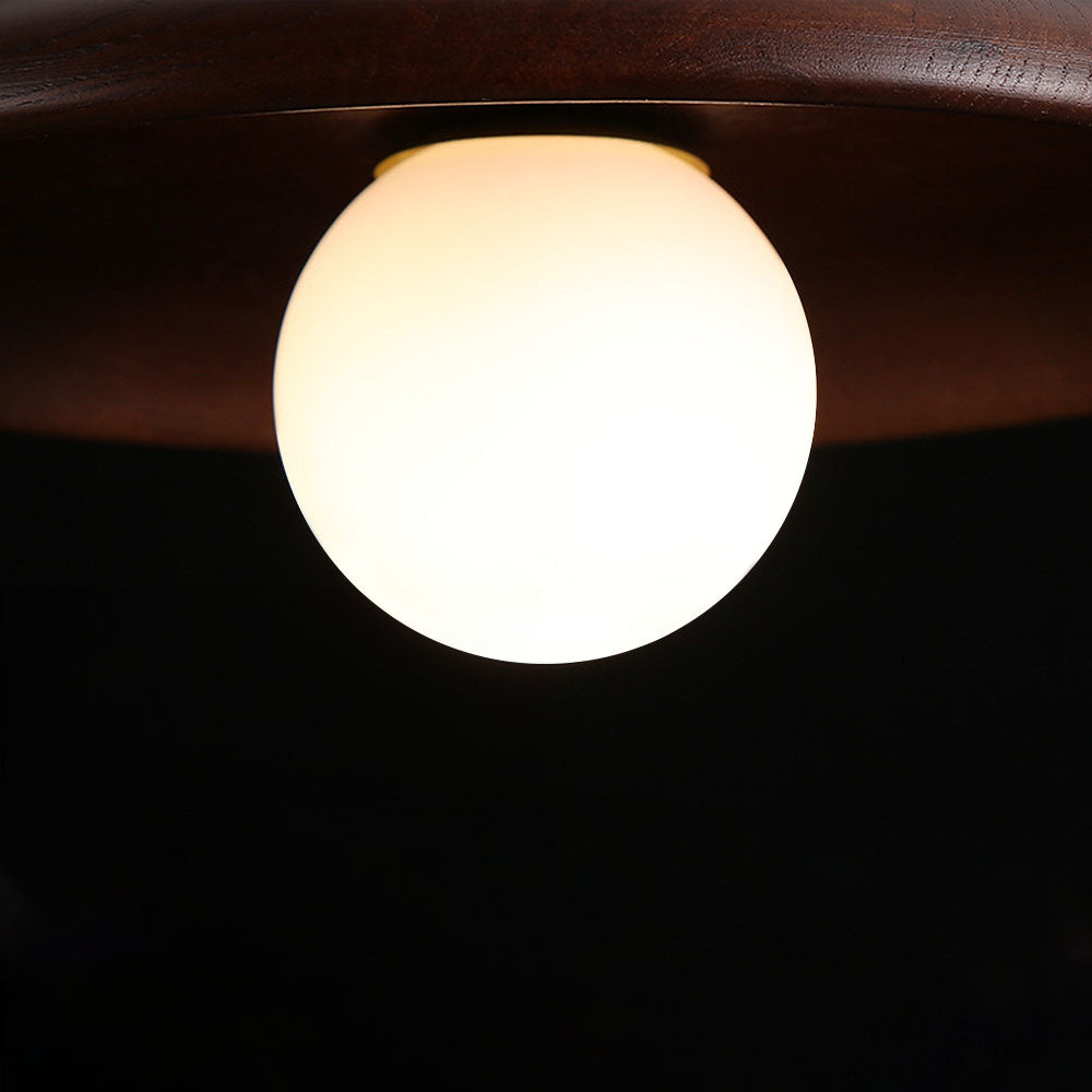 Wood Accent Round Ceiling Light
