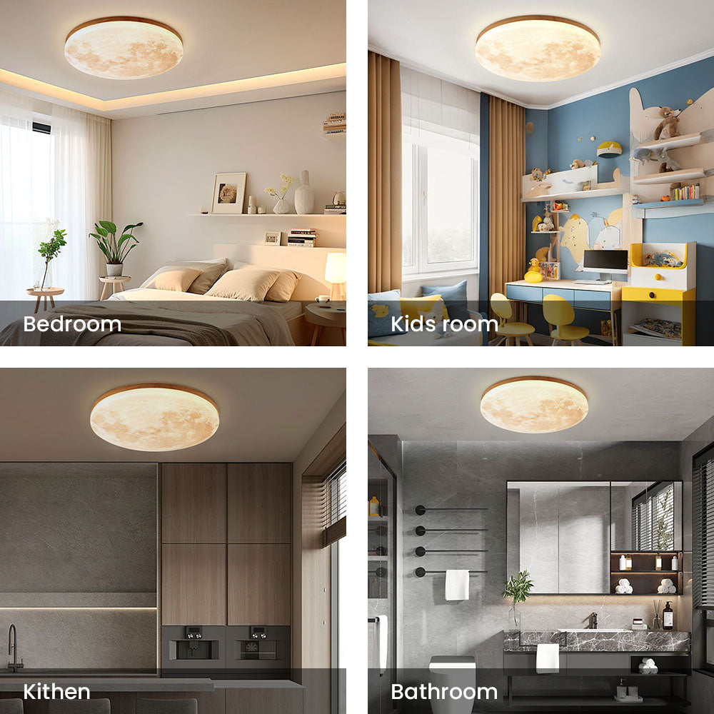 Round LED Ceiling Lamp with Moonlight Effect