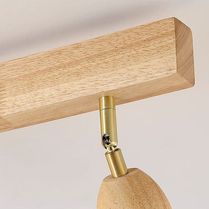 Minimalist Cream and Wood Ceiling Spotlight