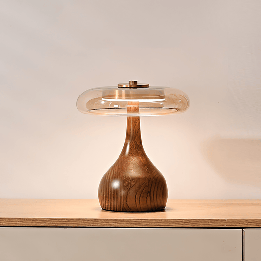 Quilven Mid-Century Walnut Table Lamp