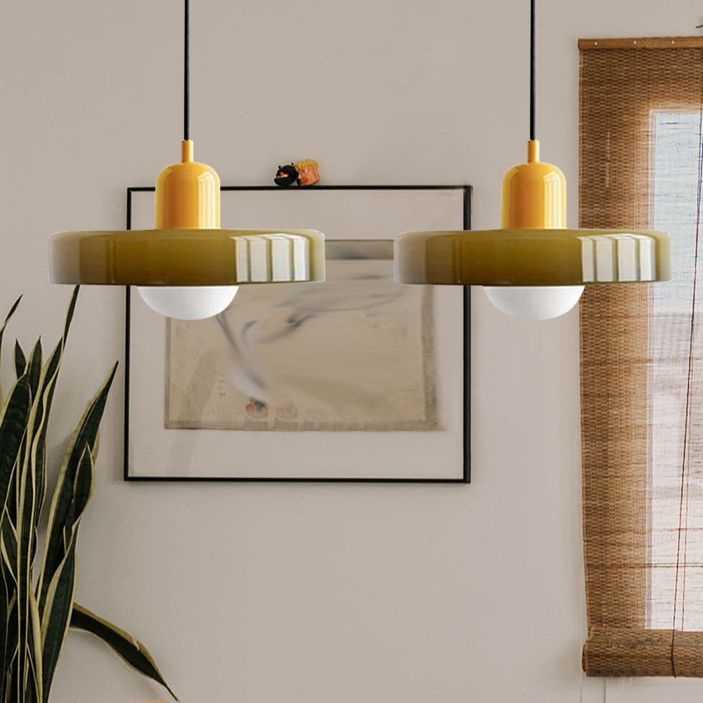 Bauhaus Stained Glass Pendant