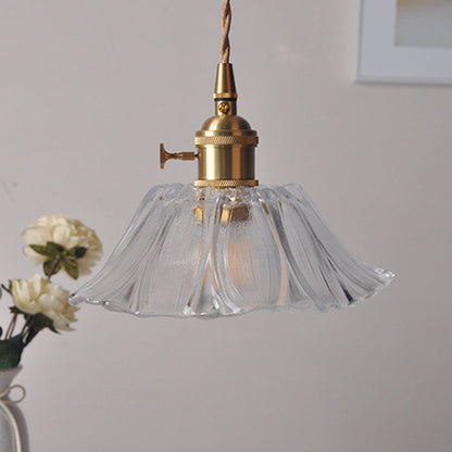 Retro Flower Glass Pendant Light