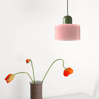 Small Glass Pendant Lamp in Bauhaus Style