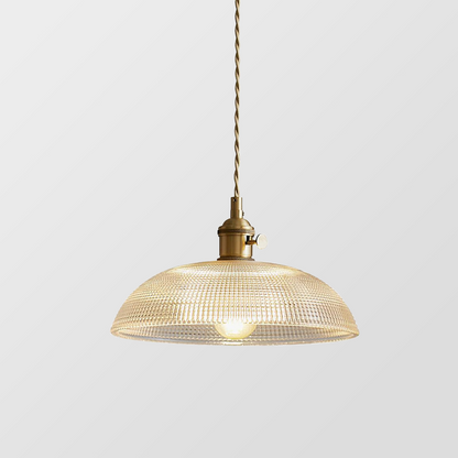 Ribbed Glass Retro Pendant
