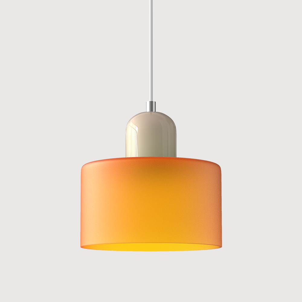 Small Glass Pendant Lamp in Bauhaus Style
