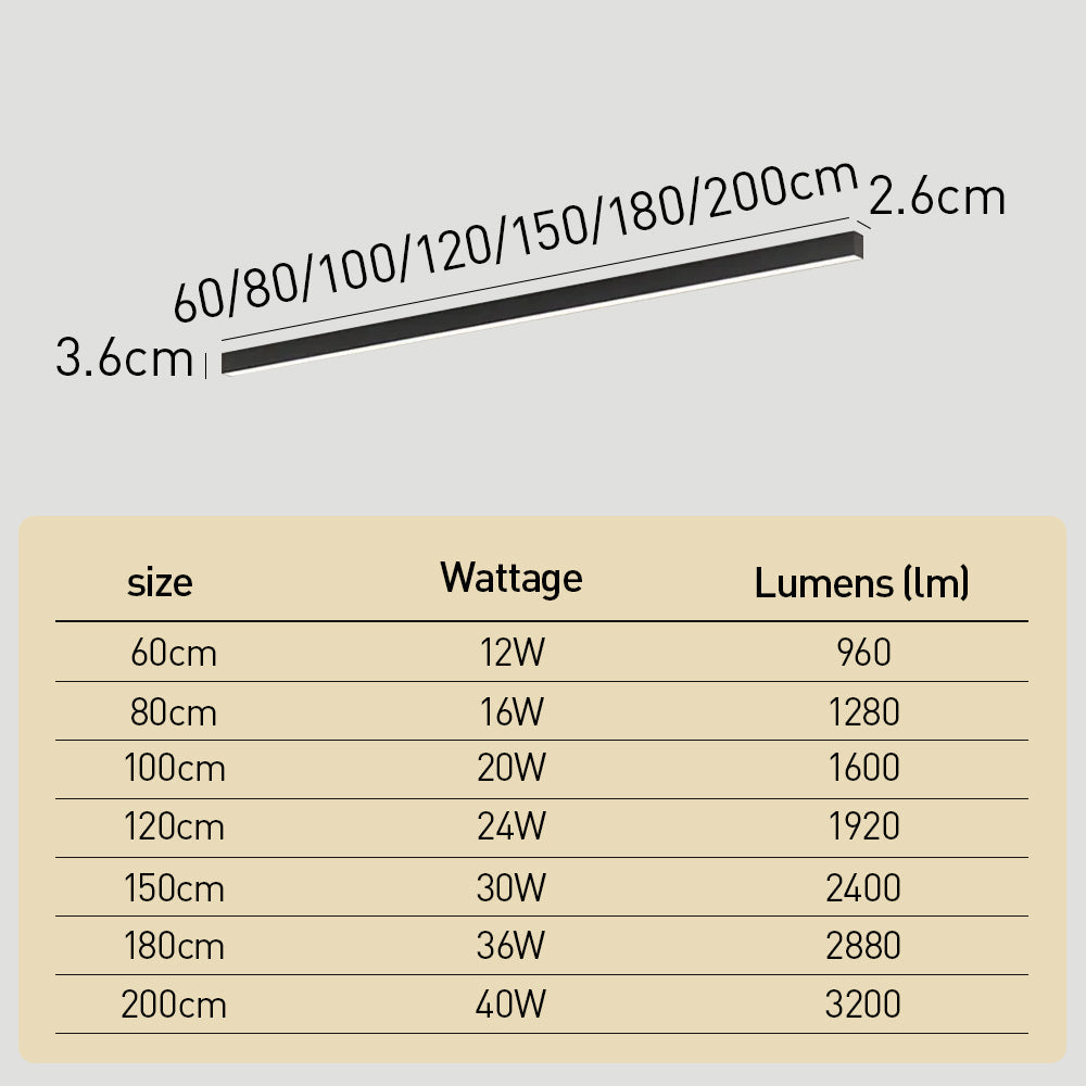 Minimalist Linear LED Ceiling Light