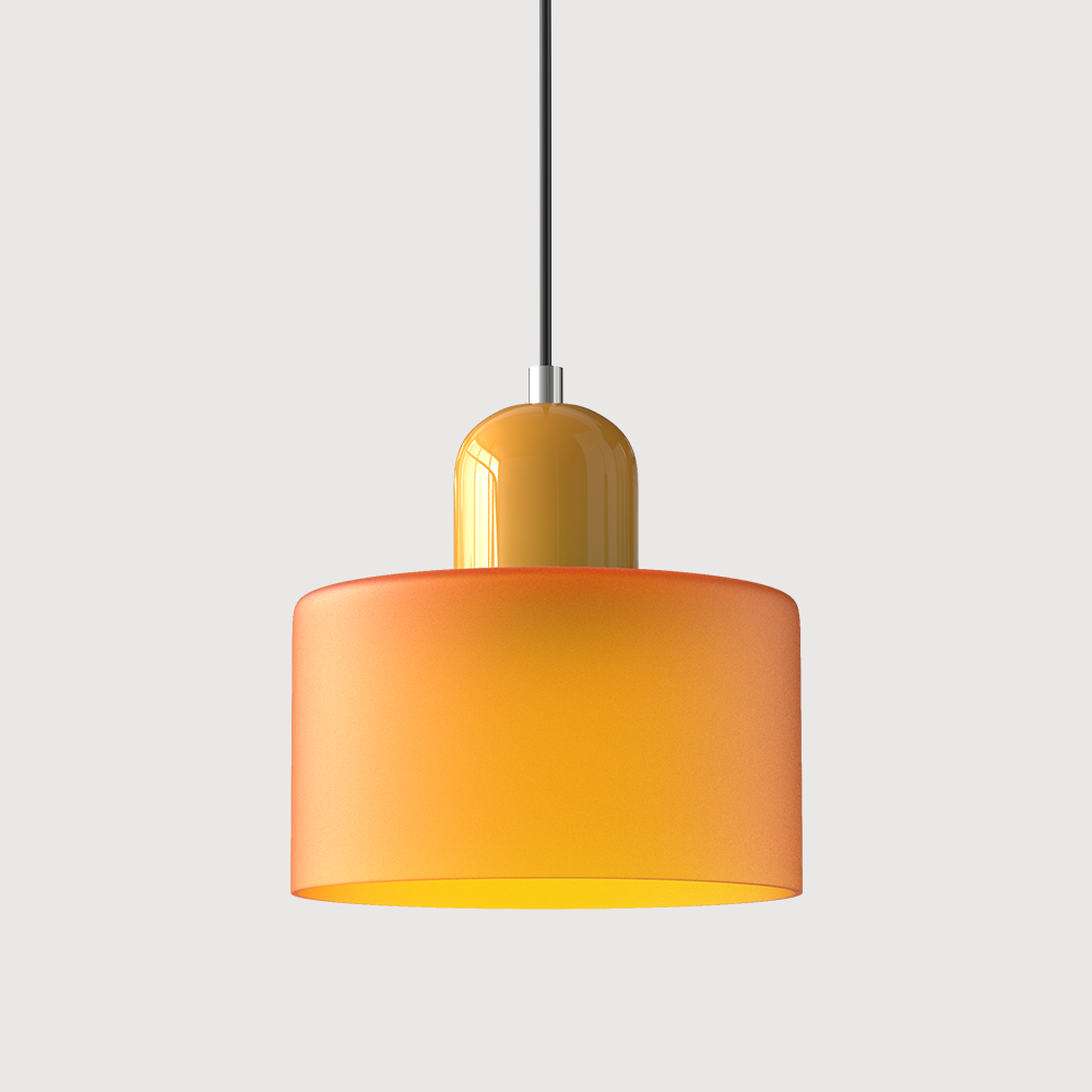Small Glass Pendant Lamp in Bauhaus Style