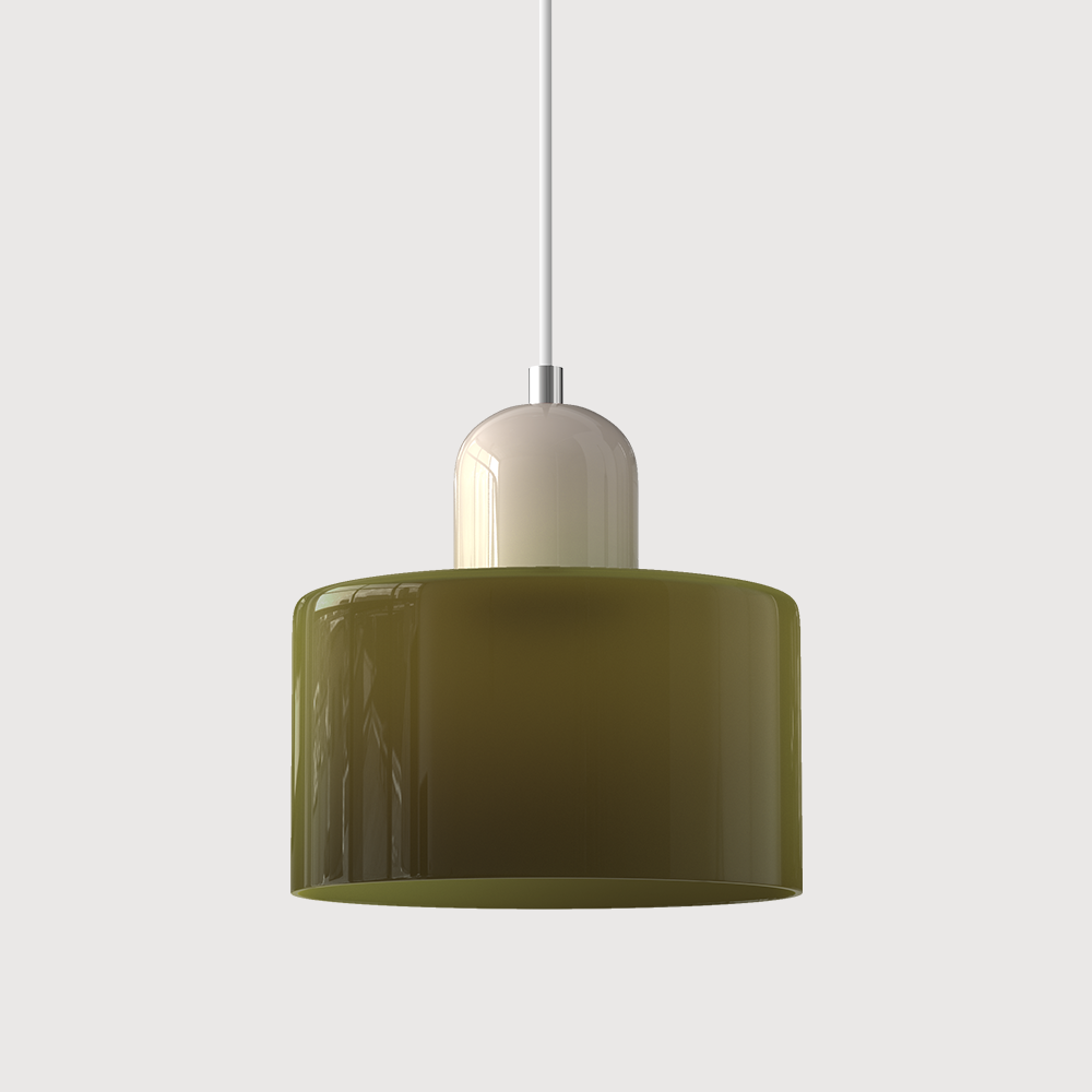 Small Glass Pendant Lamp in Bauhaus Style