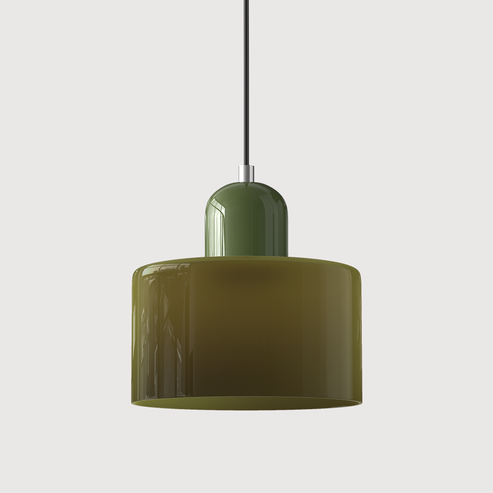 Small Glass Pendant Lamp in Bauhaus Style