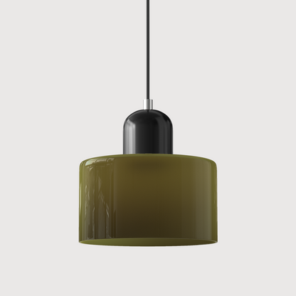 Small Glass Pendant Lamp in Bauhaus Style