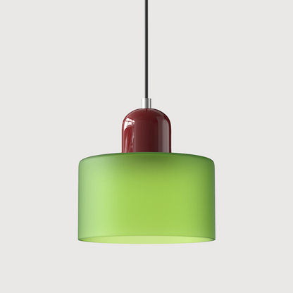 Small Glass Pendant Lamp in Bauhaus Style