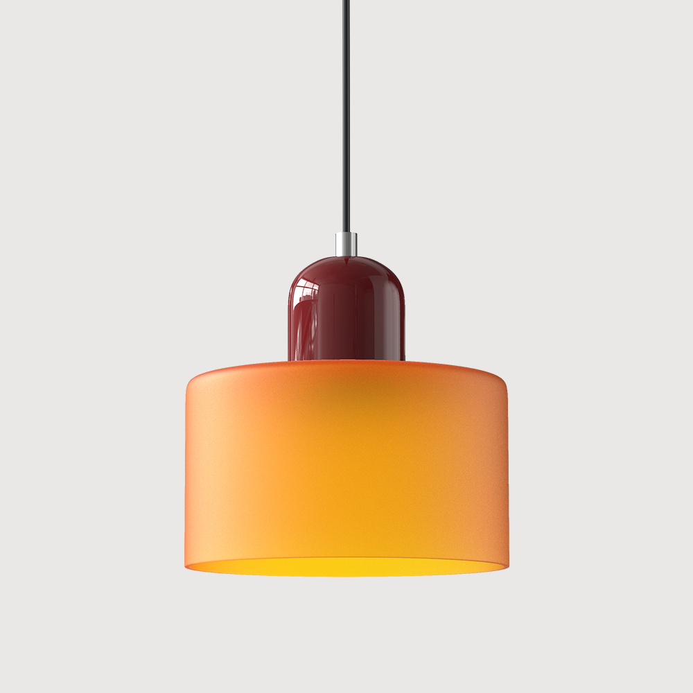 Small Glass Pendant Lamp in Bauhaus Style