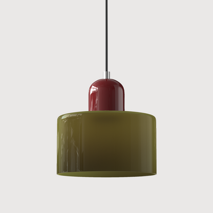 Small Glass Pendant Lamp in Bauhaus Style