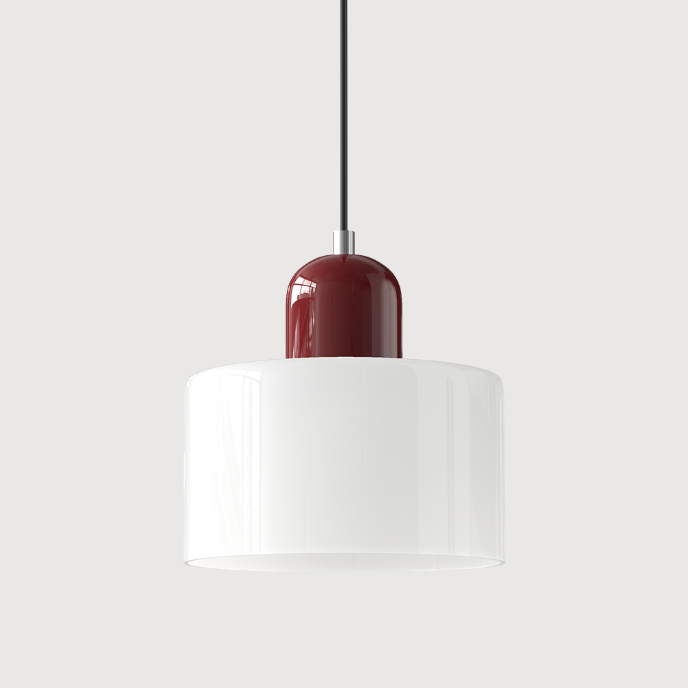 Small Glass Pendant Lamp in Bauhaus Style