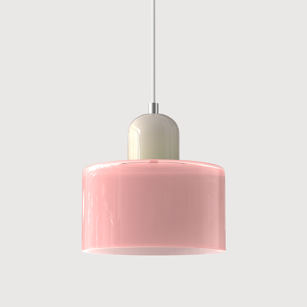 Small Glass Pendant Lamp in Bauhaus Style