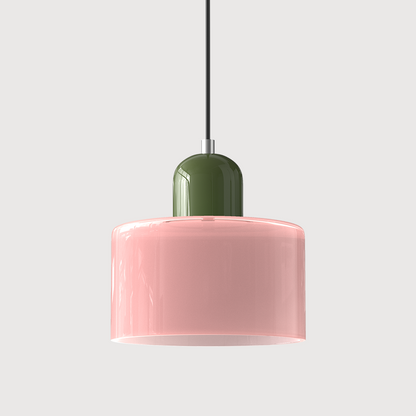 Small Glass Pendant Lamp in Bauhaus Style
