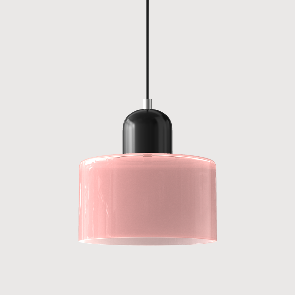 Small Glass Pendant Lamp in Bauhaus Style