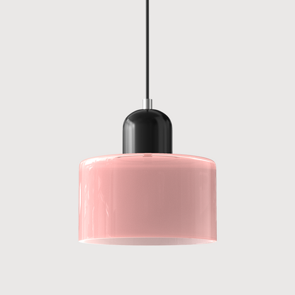Small Glass Pendant Lamp in Bauhaus Style
