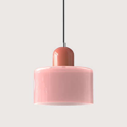 Small Glass Pendant Lamp in Bauhaus Style