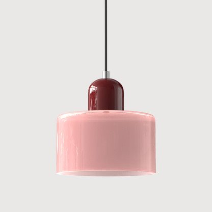 Small Glass Pendant Lamp in Bauhaus Style
