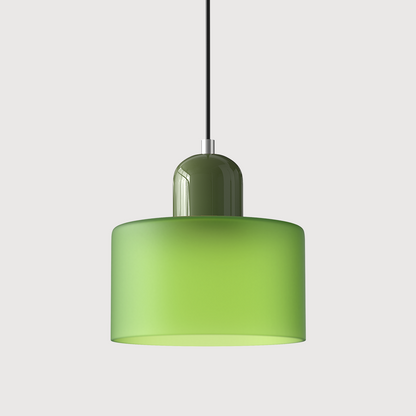 Small Glass Pendant Lamp in Bauhaus Style