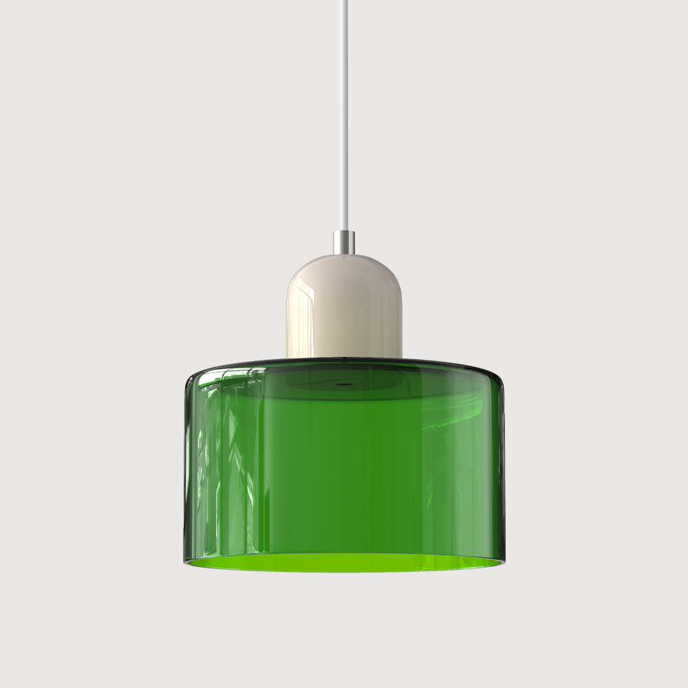 Small Glass Pendant Lamp in Bauhaus Style