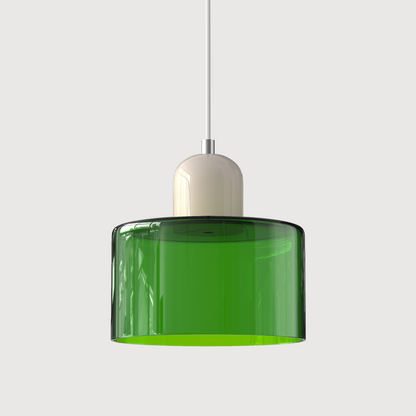 Small Glass Pendant Lamp in Bauhaus Style
