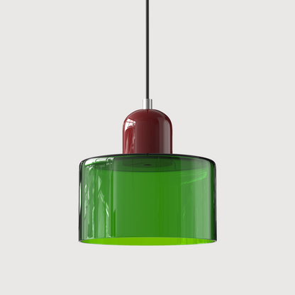 Small Glass Pendant Lamp in Bauhaus Style