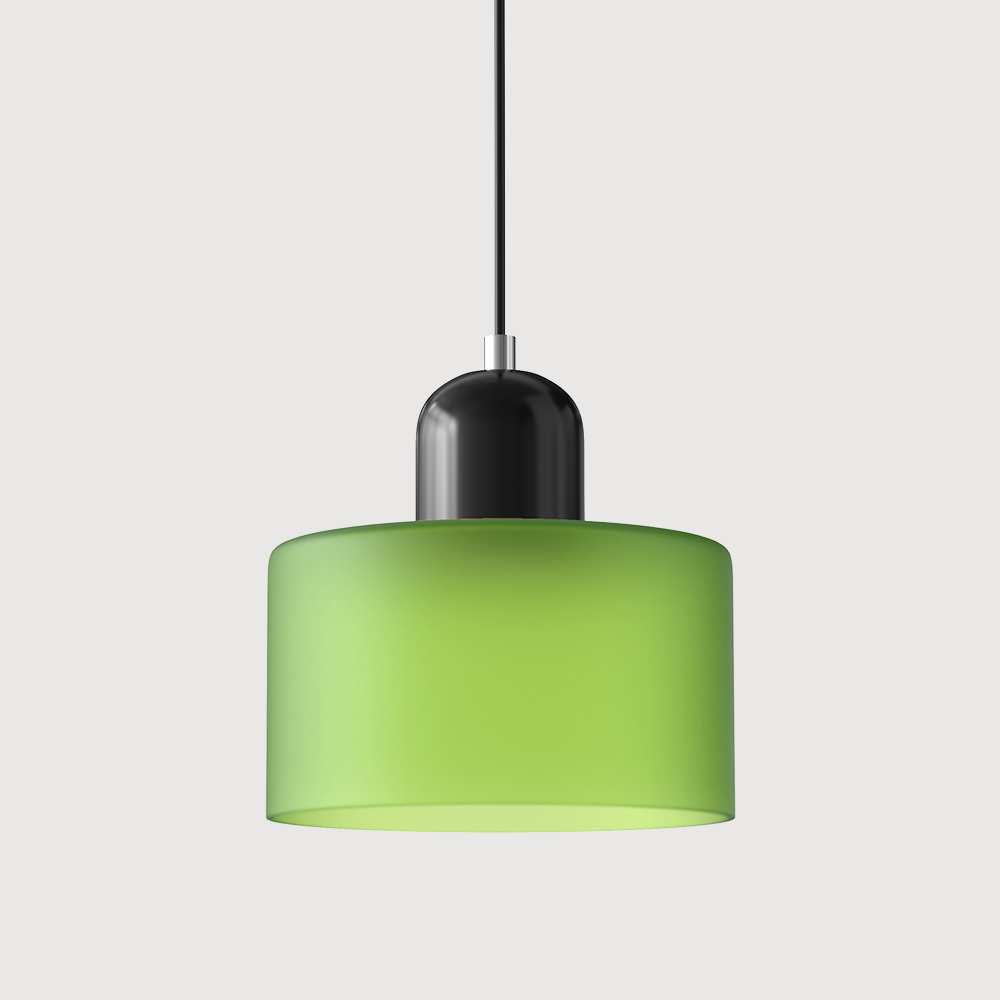 Small Glass Pendant Lamp in Bauhaus Style