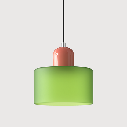 Small Glass Pendant Lamp in Bauhaus Style