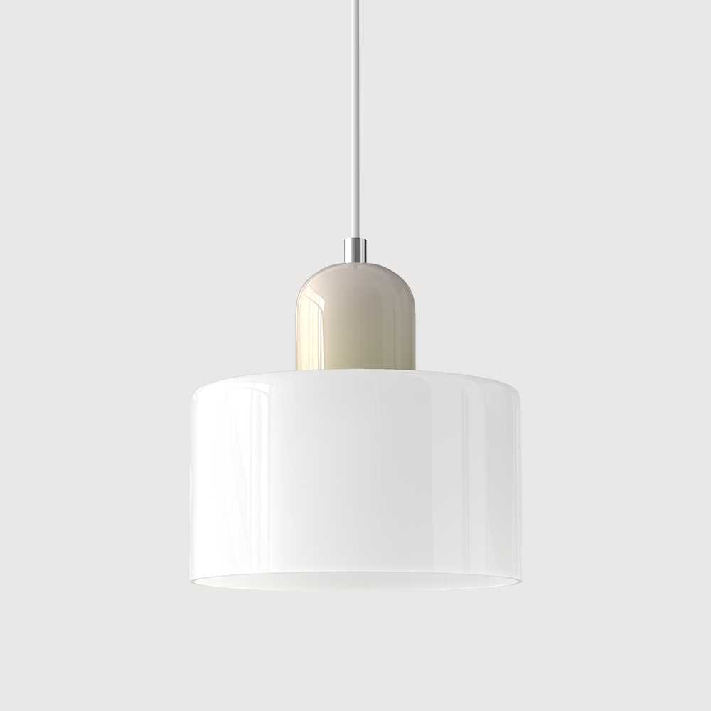Small Glass Pendant Lamp in Bauhaus Style
