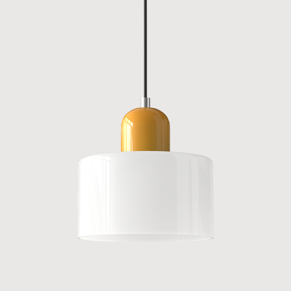 Small Glass Pendant Lamp in Bauhaus Style