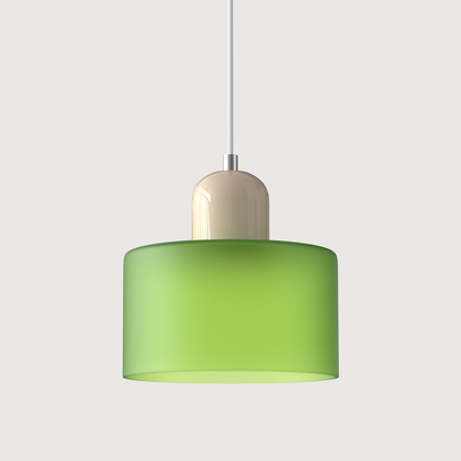 Small Glass Pendant Lamp in Bauhaus Style