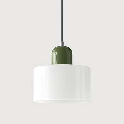 Small Glass Pendant Lamp in Bauhaus Style