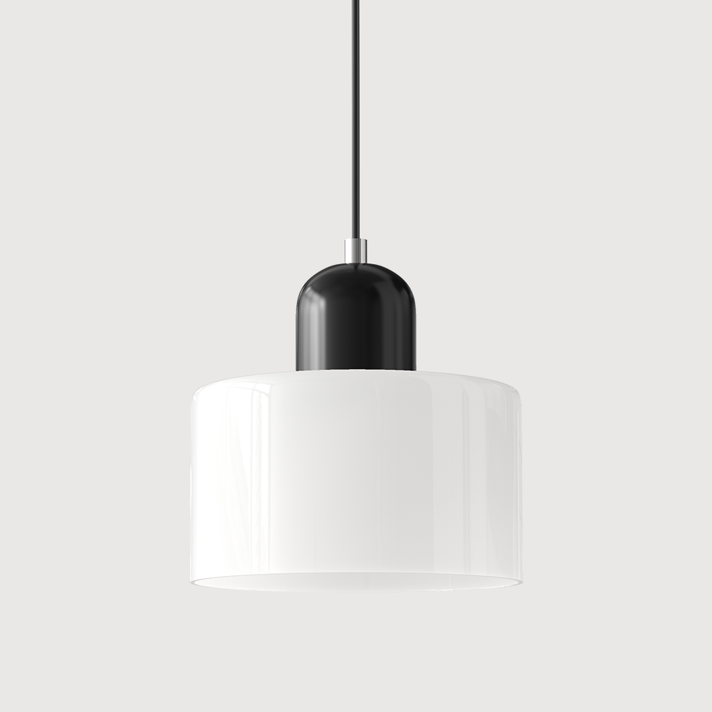 Small Glass Pendant Lamp in Bauhaus Style