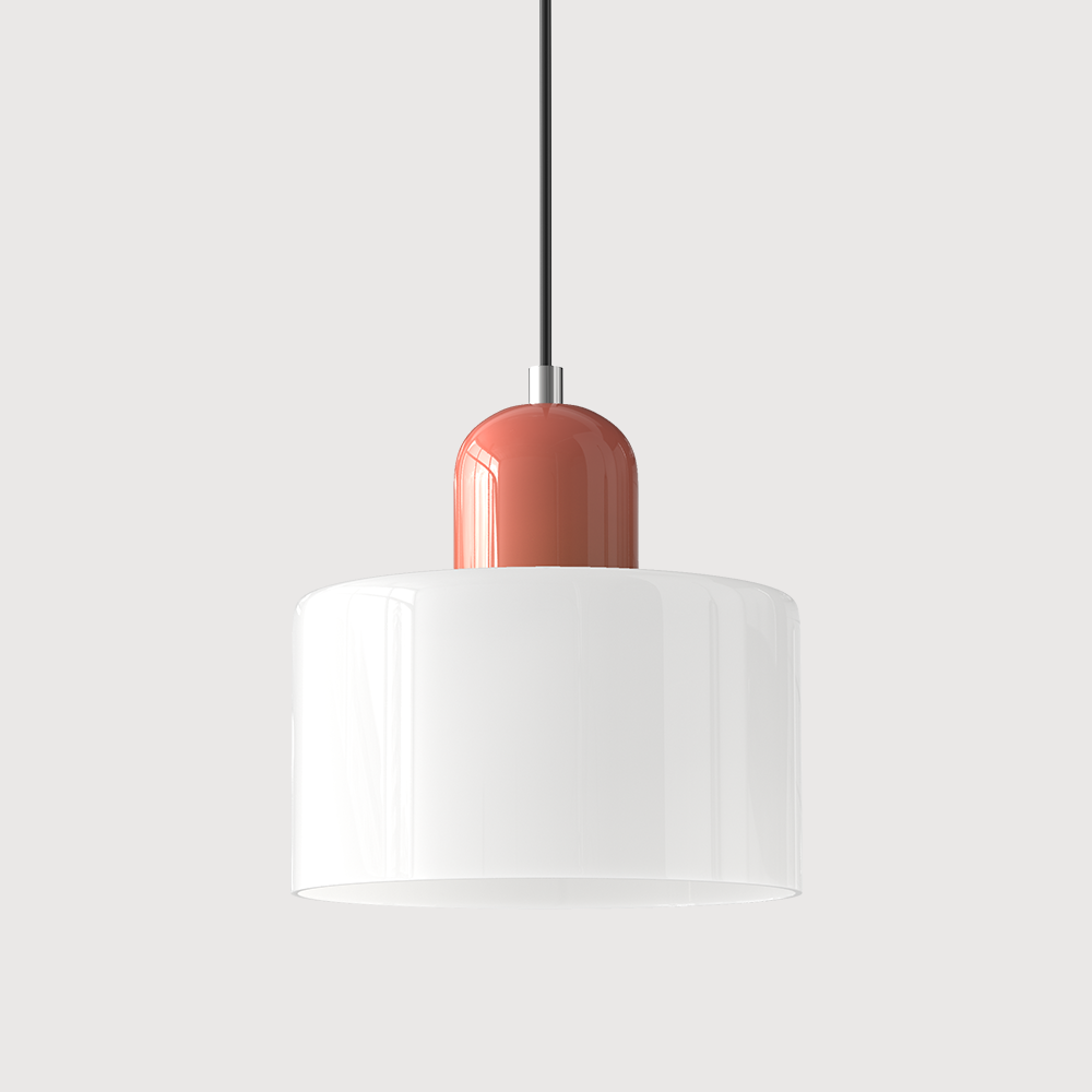 Small Glass Pendant Lamp in Bauhaus Style