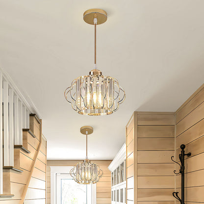 Gold Crystal Flush Ceiling Light
