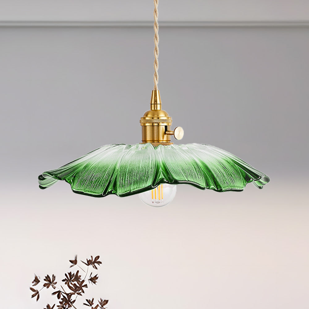 Retro Flower Glass Pendant Light