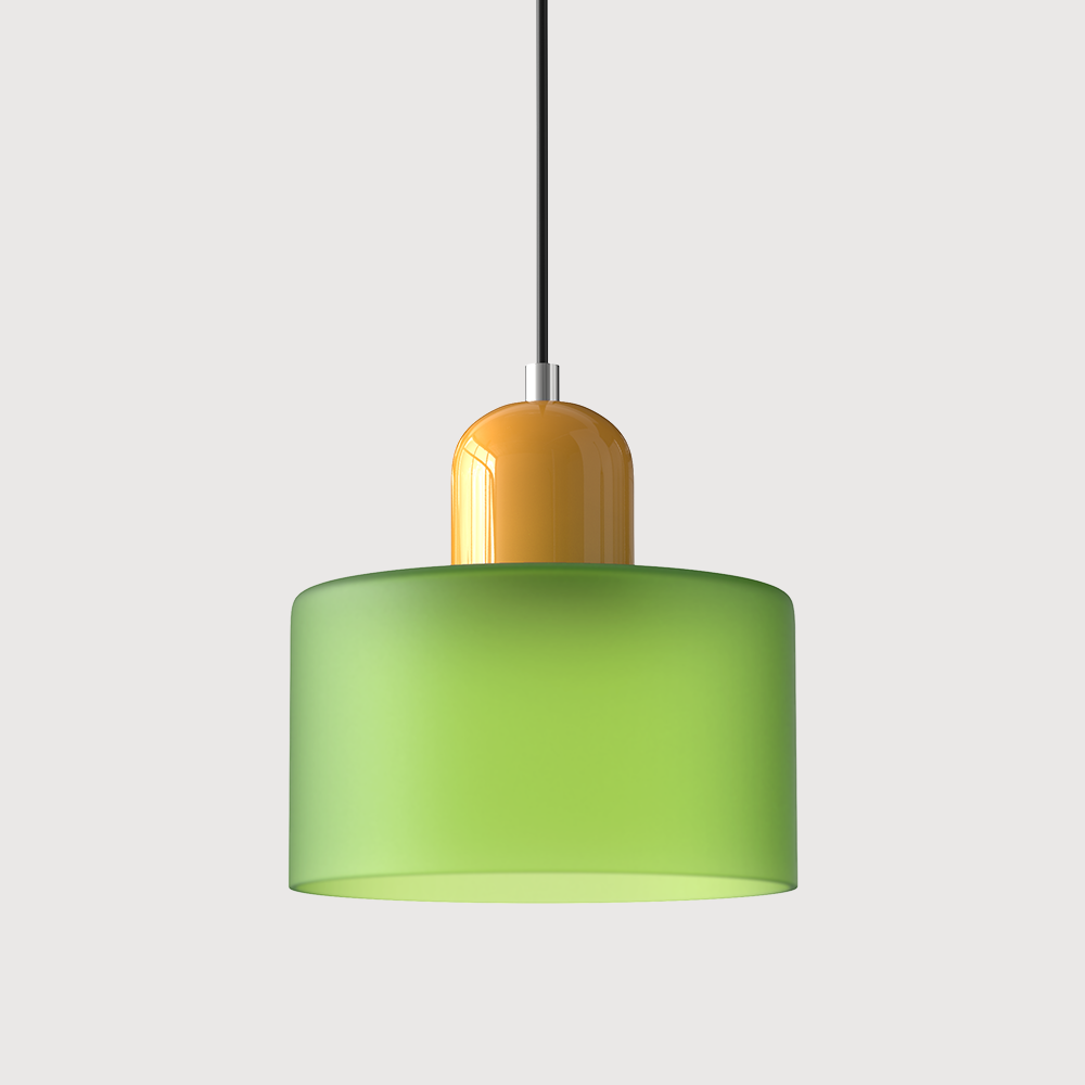 Small Glass Pendant Lamp in Bauhaus Style