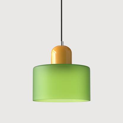 Small Glass Pendant Lamp in Bauhaus Style