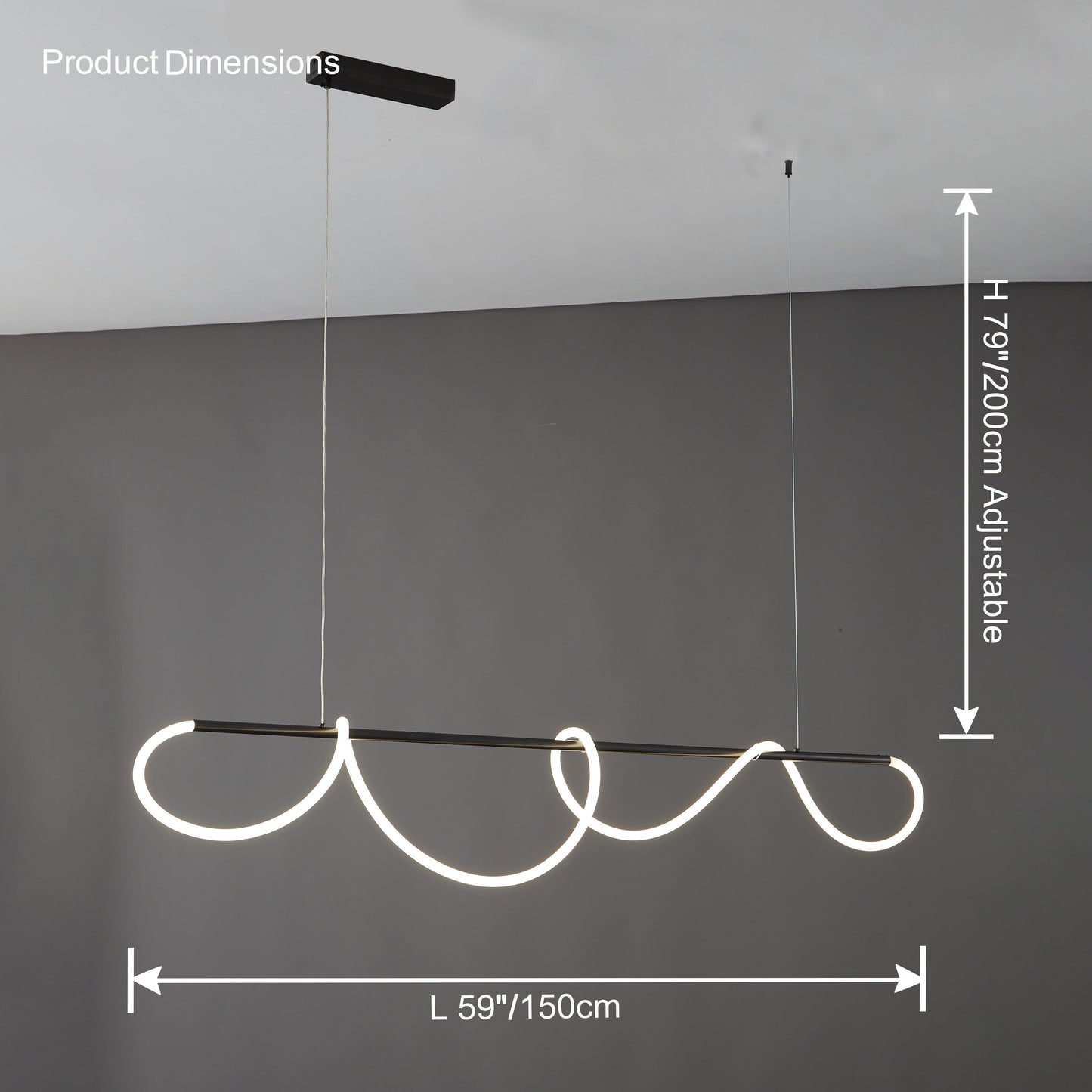 Modern LED pendant light with rope pattern