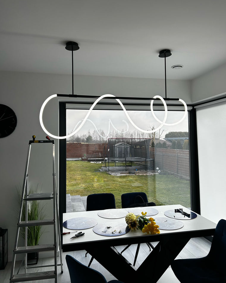 Modern LED pendant light with rope pattern