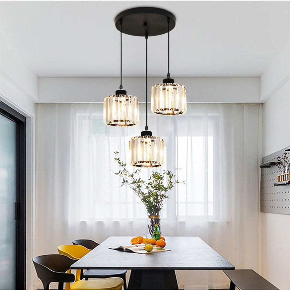 Black Multi-Head Glass Pendant