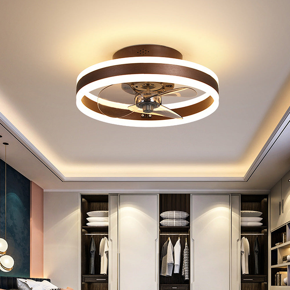 Flush Mount Ceiling Fan with LED
