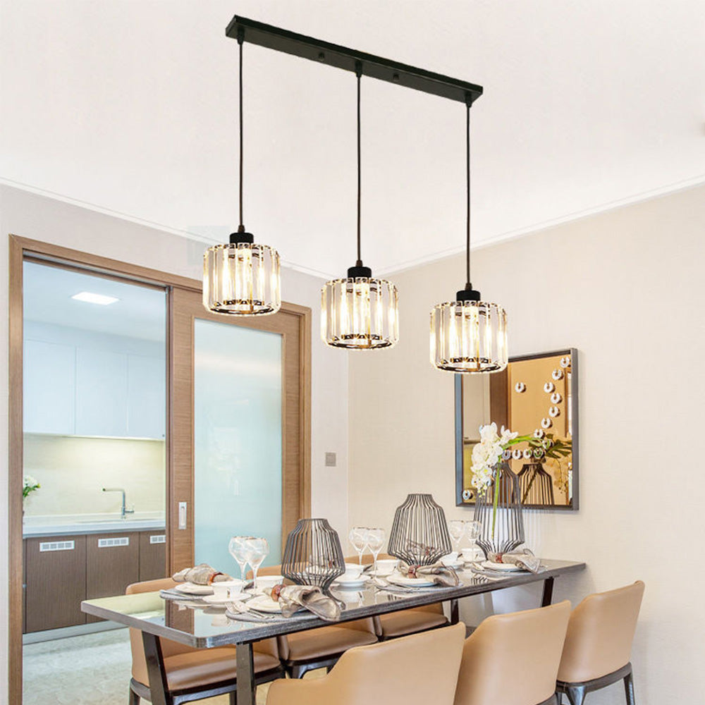 Black Multi-Head Glass Pendant