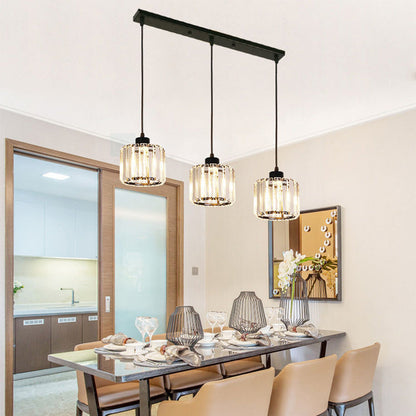 Black Multi-Head Glass Pendant