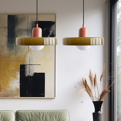 Bauhaus Stained Glass Pendant