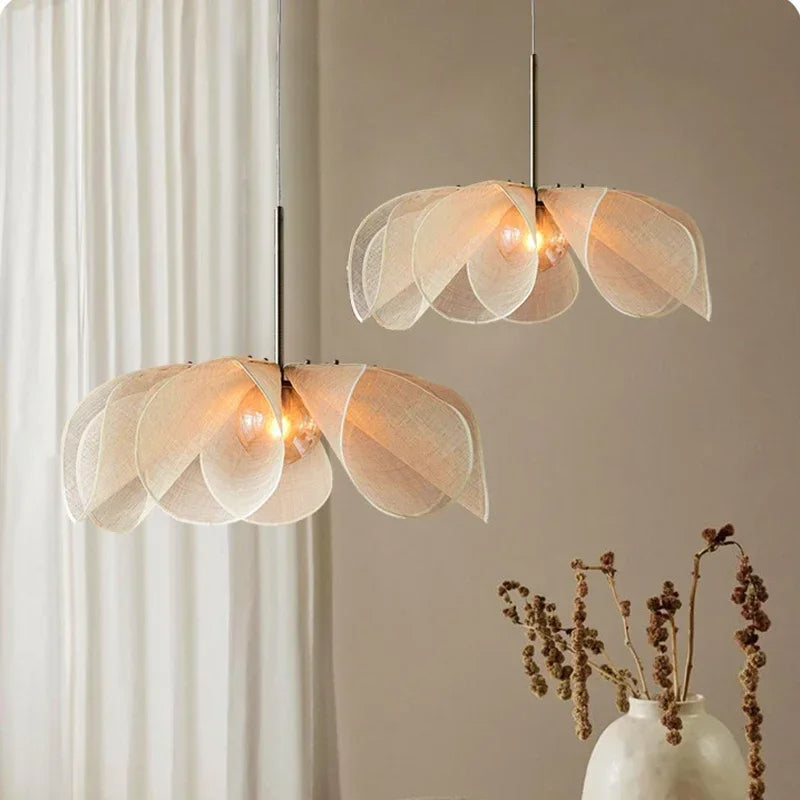 Vintage fabric pendant lamp