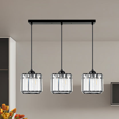Black Multi-Head Glass Pendant
