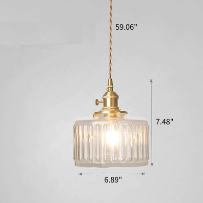 Textured Glass Cylinder Pendant